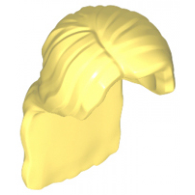 bright light yellow minifigure hair female long with right side part extra tolerance for body wear in back