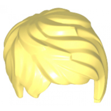 bright light yellow minifigure hair female short tousled with side part