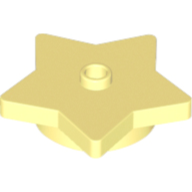 bright light yellow plate round 4 x 4 x 2 3 with star and open stud