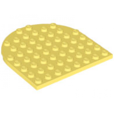 bright light yellow plate round 8 x 8 rounded end