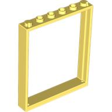 bright light yellow window 1 x 6 x 6 flat front