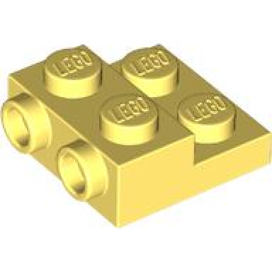 bright light yellow plate modified 2 x 2 x 2 3 with 2 studs on side - hollow bottom tube