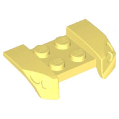 bright light yellow vehicle mudguard 2 x 4 with headlights overhang