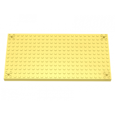 bright light yellow brick modified 12 x 24 with peg at each corner