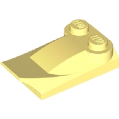 bright light yellow slope curved 3 x 2 x 2 3 with 2 studs wing end