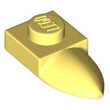 bright light yellow plate modified 1 x 1 with tooth horizontal