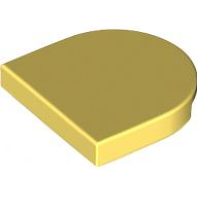 bright light yellow tile round 2 x 2 half circle extended