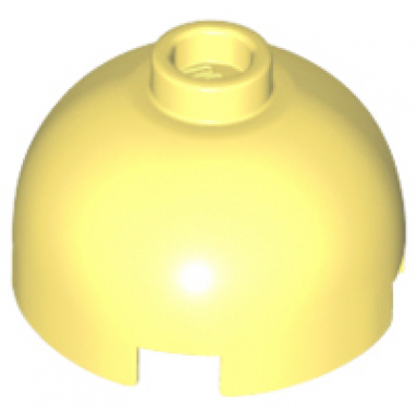bright light yellow brick round 2 x 2 dome top