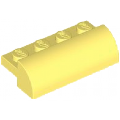 bright light yellow slope curved 2 x 4 with 4 recessed studs