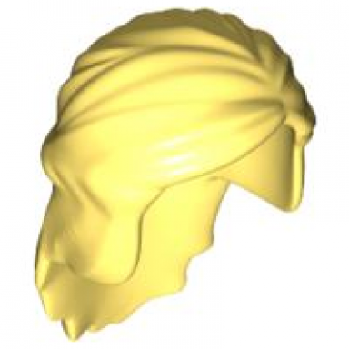 bright light yellow minifigure hair female mid-length with braid around sides