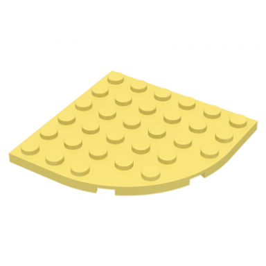 bright light yellow plate round corner 6 x 6