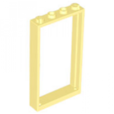 bright light yellow door frame 1 x 4 x 6 with 2 holes on top and bottom