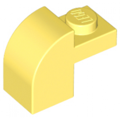 bright light yellow slope curved 2 x 1 x 1 1 3 with recessed stud