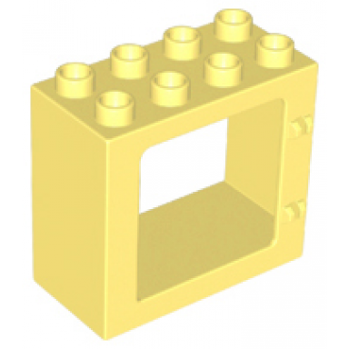 bright light yellow duplo door window frame 2 x 4 x 3 flat front surface completely open back