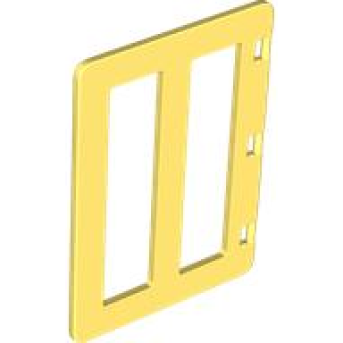 bright light yellow duplo door window pane 1 x 4 x 4 with 2 panes