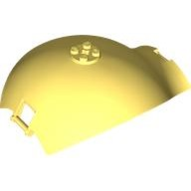 bright light yellow panel 10 x 4 x 13 curved tapered with bar handle at each end 4 studs on side