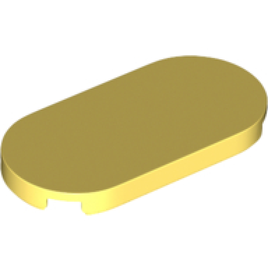 bright light yellow tile round 2 x 4 oval