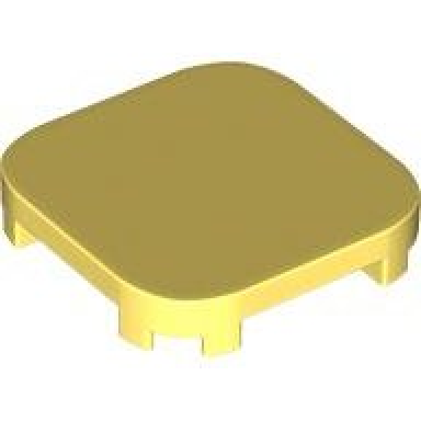 bright light yellow tile modified 4 x 4 with rounded corners and 4 feet
