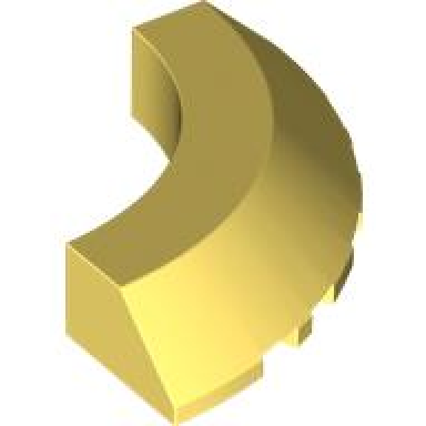 bright light yellow brick round corner 5 x 5 with slope 45 edge without studs