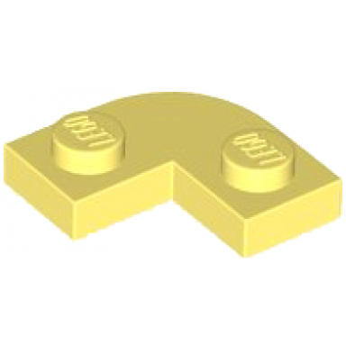 bright light yellow plate round corner 2 x 2 with 1 x 1 cutout
