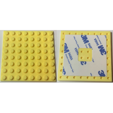 bright light yellow plate modified 8 x 8 with double-sided adhesive tape on back