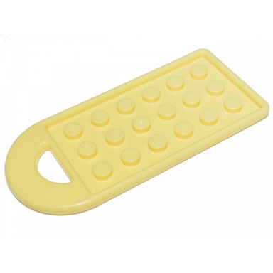 bright light yellow bag tag with 3 x 6 studs