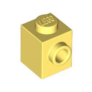 bright light yellow brick modified 1 x 1 with stud on side