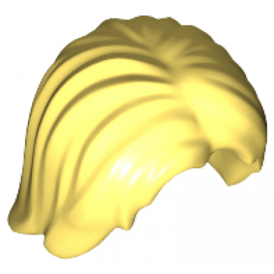 bright light yellow minifigure hair mid-length tousled with center part