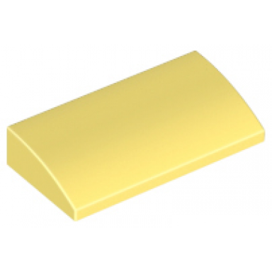 bright light yellow slope curved 2 x 4 x 2 3 with bottom tubes