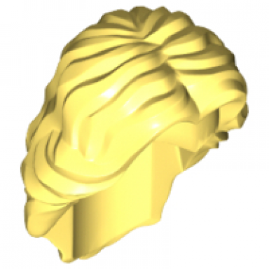 bright light yellow minifigure hair female mid-length wavy with center part