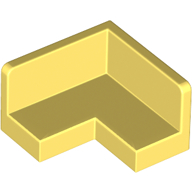 bright light yellow panel 2 x 2 x 1 corner