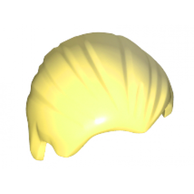 bright light yellow minifigure hair combed front to rear