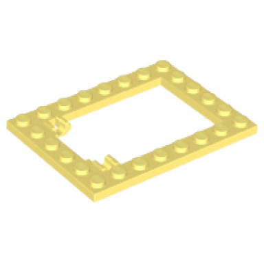 bright light yellow plate modified 6 x 8 trap door frame horizontal long pin holders