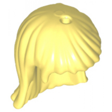 bright light yellow mini doll hair friends long straight hole on top hole on side
