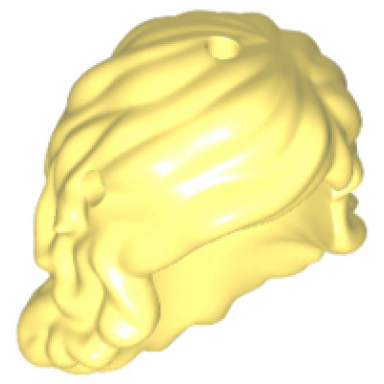 bright light yellow mini doll hair friends long wavy hole on top hole on side