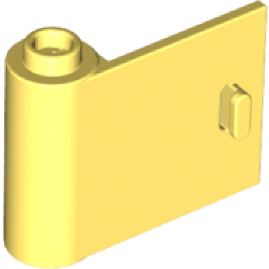 bright light yellow door 1 x 3 x 2 left - open between top and bottom hinge