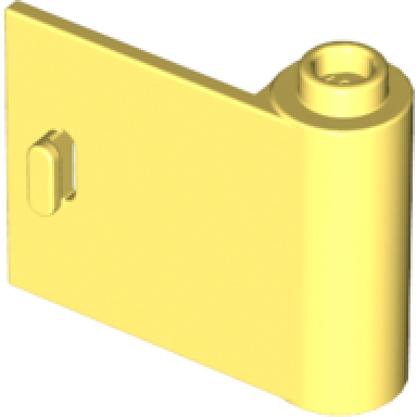 bright light yellow door 1 x 3 x 2 right - open between top and bottom hinge