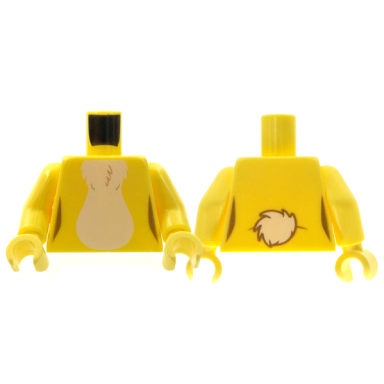 bright light yellow torso white fur stomach and cottontail pattern bright light yellow arms bright light yellow hands