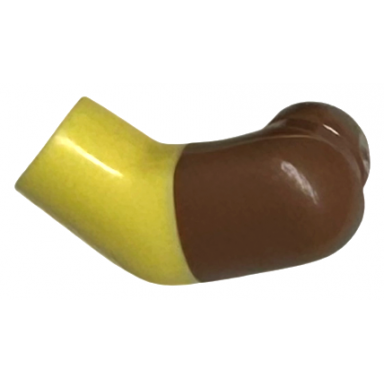 bright light yellow arm left with molded medium brown short sleeve pattern