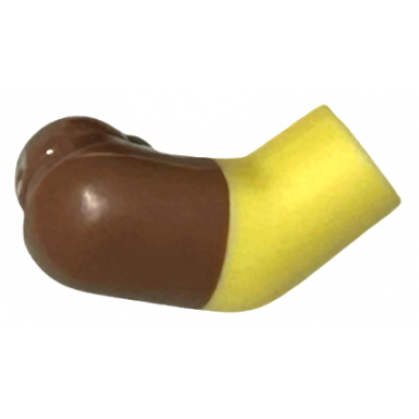 bright light yellow arm right with molded medium brown short sleeve pattern