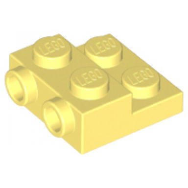 bright light yellow plate modified 2 x 2 x 2 3 with 2 studs on side