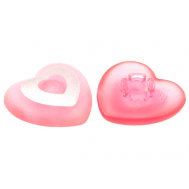 trans-pink clikits icon heart 2 x 2 large with pin with silver heart cutout pattern