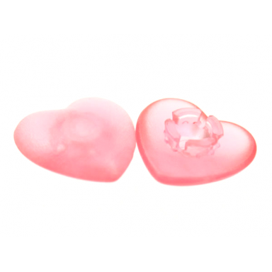 trans-pink clikits icon heart 2 x 2 small with pin frosted solid and transparent colors