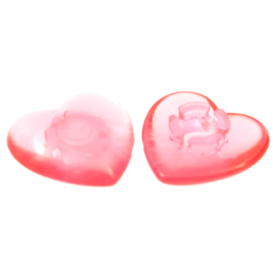 trans-pink clikits icon heart 2 x 2 small with pin polished transparent colors only