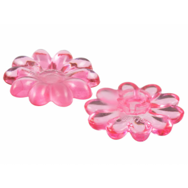trans-pink clikits icon flower 10 petals 2 x 2 large with pin polished transparent colors only