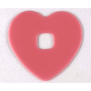 trans-pink clikits icon accent rubber heart 3 7 8 x 3 7 8
