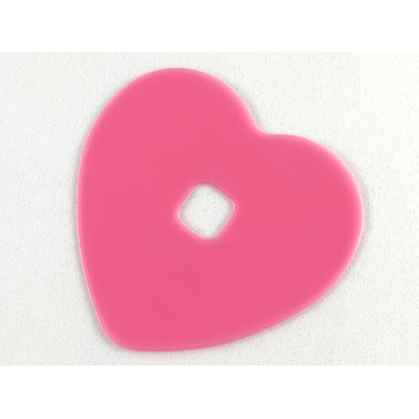 trans-pink clikits icon accent rubber heart 5 1 4 x 5 1 4