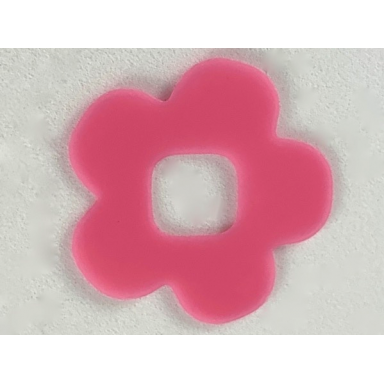 trans-pink clikits icon accent rubber flower 5 petals 2 7 8 x 2 7 8