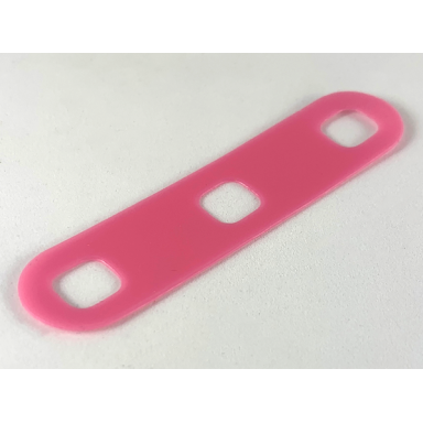trans-pink clikits flexy film strip 2 x 8 with rounded ends and 3 holes