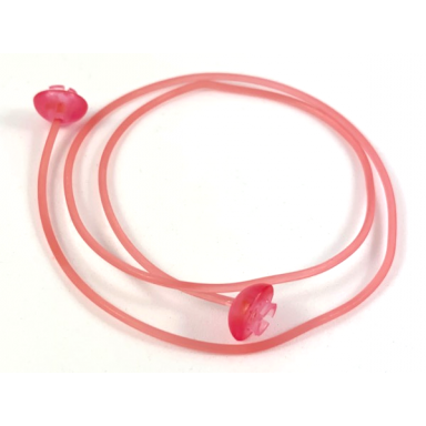 trans-pink clikits cord jelly string 384mm with 2 same color caps top attachment